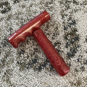 Lowrider Bike Handlebar Grips Red Sparkle Glitter Bike Classic Cruiser - Picture 1 of 7