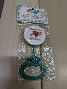 VTG Babys First Christmas Rattle Kidentials Plastic Hong Kong 1987 Sealed Gift - Picture 1 of 7