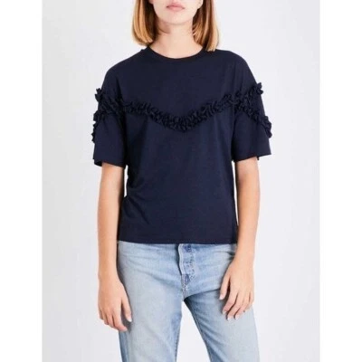 Женская футболка Maje размер S Tournoi с оборками Relaxed Fit Lagenlook - Изображение 1 из 4