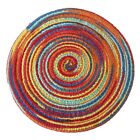 Dollhouse rug, round colorful miniature pad for diorama. 7 inch bohemian African