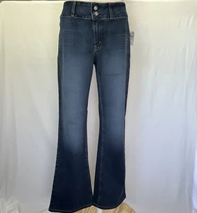 Blue Cult Pocketless Medium Wash Faded Denim Flare Jeans Womens Size 32 VTG NWT - Picture 1 of 19
