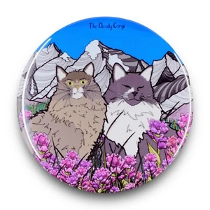 Maine Coon Cat Mountain Magnet Handmade Retro Pet Portrait Art Gift Decor 3.5" - Picture 1 of 21