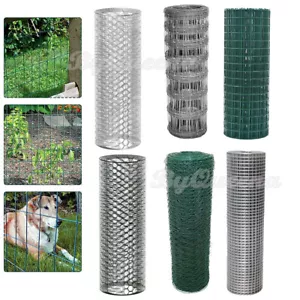 More details for galvanised chicken wire mesh netting rabbit cage aviary fence garden plant net