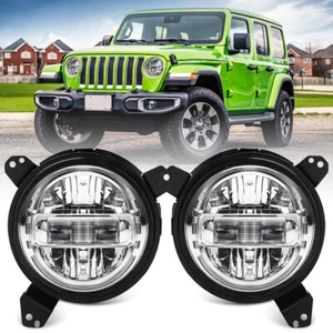 For Jeep Wrangler JL 2018-23 LED Headlights High-Low Beam Lamp+9" Black Bracket - Picture 1 of 15
