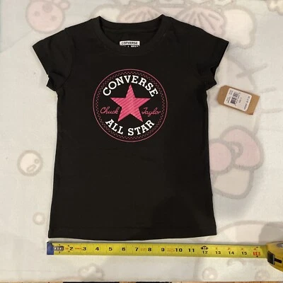 Girls Converse T Shirt Size 5 Black 4-5 Year Old - Image 1 of 3