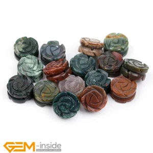 Natural Quartz Gemstones Rose Flower Hand Carved 14mm Jewelry Making Beads 12Pcs - Picture 1 of 135