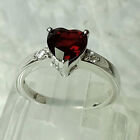 Gorgeous Red Garnet Birthstone Ring in Sterling Silver Size 4 5 6 7 8 9 10 11 12