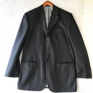 Perry Ellis America Men's Black Pinstripe Sport Coat Suit Jacket Blazer Size 40R - Picture 1 of 19