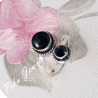 Anello artigianale in argento sterling 925 con più pietre preziose in onice... - Immagine 1 di 4