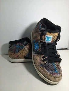 dc womens shoes size 8.5W  RN 301105 made in USA multicolor high top - Picture 1 of 8