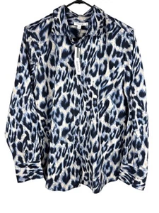Neu mit Etikett Chico's bügelfreies Stretch-Hemd Tiermotiv Knopfleiste L/S royalblau Gr. 2 12 - Bild 1 von 12
