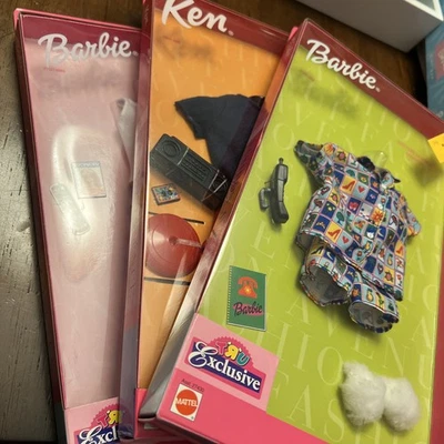 1999 2000 Barbie & Ken Fashion Avenue 3 outfits. NRFB MIB pajamas & surfer dude. - Image 1 of 4