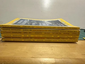 National Geographic Magazines Vintage 1965 Lot of 6 + Maps, Records - Picture 1 of 11