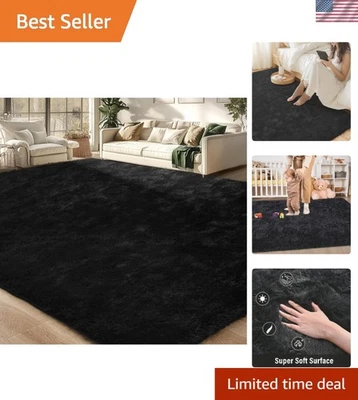 Soft Shaggy Area Rug for Living Room Bedroom 4x6 Non Slip Fluffy Rug - Image 1 of 4