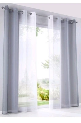 2er Pack Gardinen Farbverlauf Vertikal  »Modena« Ösen HxB 225x140 cm Grautöne - Bild 1 von 4