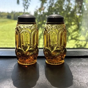 Vintage LE Smith Bernstein Mond & Sterne Salz & Pfefferstreuer mit Schraubdeckel - Bild 1 von 7