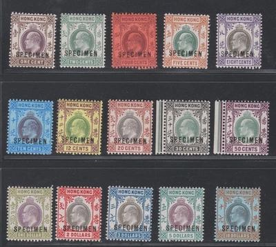 China Hong Kong 1903 KEVII Juego completo de muestras MNH color fresco aVF/XF A1827 Foto 1 de 4