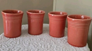 4 Fiesta 60th Anniversary Persimmon 6oz Juice Tumblers Retired Color USA ~ 3¾"h - Picture 1 of 8