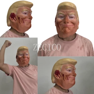 Donald Trump Maske neu voller Kopf wütend realistisch Latex Halloween Cosplay Requisiten USA - Bild 1 von 13