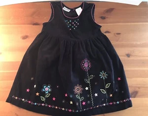 BLUEBERI Boulevard Girls Size 5 Navy Floral Embroidery Dress Sleeveless Jumper - Picture 1 of 9