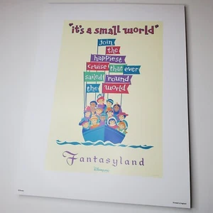 it's a small world Poster Authentic Disney Euro Disneyland Paris Fantasyland - Picture 1 of 2