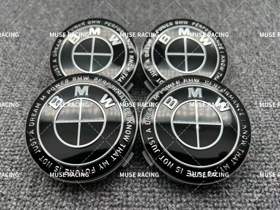 BMW Competition All Black Alloy 56mm 68mm Wheel Center Cap Hub Caps - Image 1 of 2