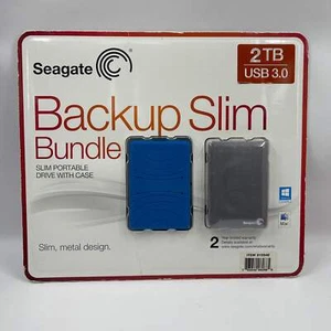New Seagate 2.5" Backup Slim Bundle 2TB USB 3.0 HDD STDR2000600 - Afbeelding 1 van 3