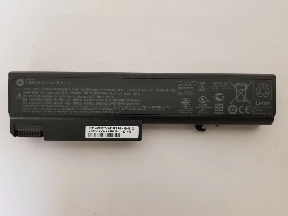 Primary TD06 463310-7824 BATTERY Compaq Business Notebook 6530b 6535b 6730b OEM - Image 1 of 3