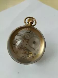 2,5 Zoll / Works CHINESISCH Vintage MESSINGGLAS Taschenuhr KUGELUHR - Bild 1 von 7