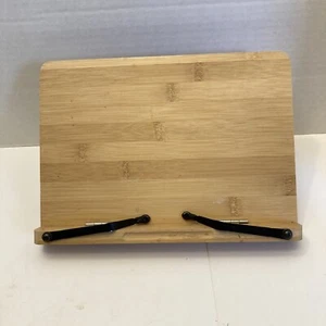 Wooden Cookbook Stand 11” Light Wood Adjustable Folding Holder - Foto 1 di 8