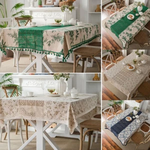 Tovaglia in pizzo scavata stampa rettangolare tovaglia da pranzo decorazione casa - Foto 1 di 41
