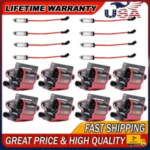 Kit de cables de bujía y bobina de encendido 8X UF413 12611424 para Chevy GMC 5,3 L 6,2 L V8 - Imagen 1 de 16