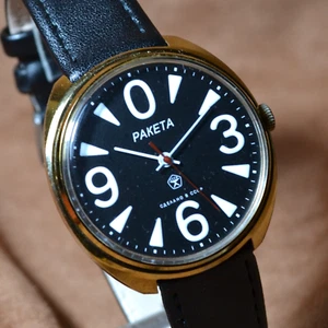 Vintage Men's Wristwatch RAKETA BIG ZERO USSR Soviet Raketa Watch Serviced - Picture 1 of 12