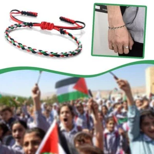Palestinian Flag Color Briaded Bracelet Women Men Woven Adjustable New Robe 🔥DE - Bild 1 von 13