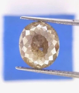 Sale 2.52tcw Grayish Yellow Oval Rose Cut African Antique Loose Natural Diamond - Picture 1 of 10