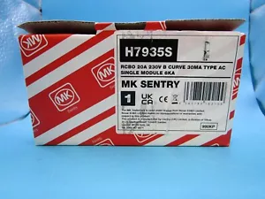 MK 20a / 20 AMP RCBO B TYPE 30ma AC SENTRY 1 MOD H7935s - Picture 1 of 2
