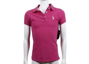 U.S. Polo Assn Women's Pink Collared Interlock Top (Size: XS) - Picture 1 of 4
