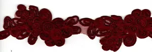 Soutache & Braid burgunderfarbene Verkleidung - 1-3/4" breit x 2-7/8 Meter lang - Bild 1 von 1