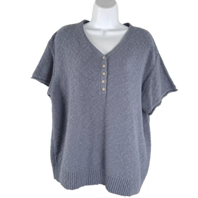 L.L. Bean Midweight Cotton Slub Sweater Henley Short-Sleeve XL NWT TP-3061 - Image 1 of 4