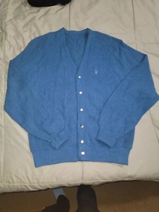 Vintage PLAYBOY Herren Strickjacke XL blau Knopfleiste bestickt kostenloser Versand - Bild 1 von 13