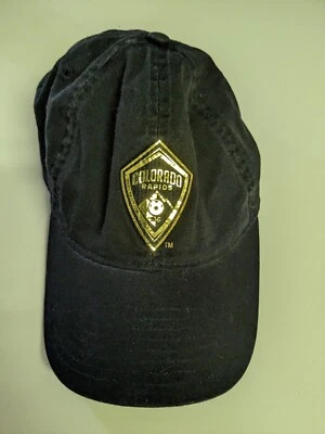 Adidas MLS Colorado Rapids Auténtico Aplique de Lámina Negro Correa Ajustable Sombrero Foto 1 de 4