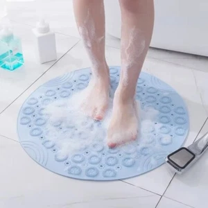 Round Bath Mat PVC Shower Mats New Foot Massage Pad - Picture 1 of 11