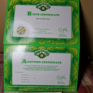 Vintage 1990s Cabbage Patch Kids Birth Certificate - Imagen 1 de 5