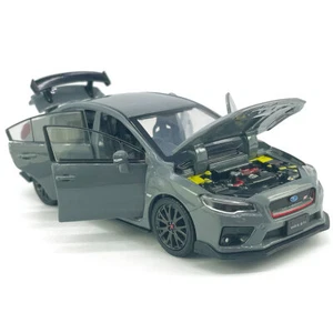 1:32 Subaru WRX STI Model Car Diecast Toy Vehicle Doors Open Turning Wheels Gray - Picture 1 of 13