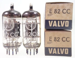 2x E82CC = 6189 = ECC82 Valvo potrójna płytka żebrowana Mika Radio Rura rura NOS #450 - Zdjęcie 1 z 6