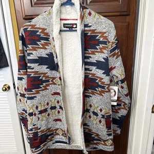 Canada Weather Gear Fleece Strickjacke/Jacke Aztekenmuster Größe M - Bild 1 von 4
