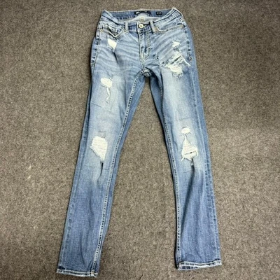 BKE Alec Men's Jeans Distressed Blue Wash Size 27x30 Slim Fit - Image 1 of 4