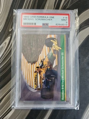 1992 Grid Formula One MICHAEL SCHUMACHER #18 PSA 9 Mint ROOKIE - Image 1 of 4