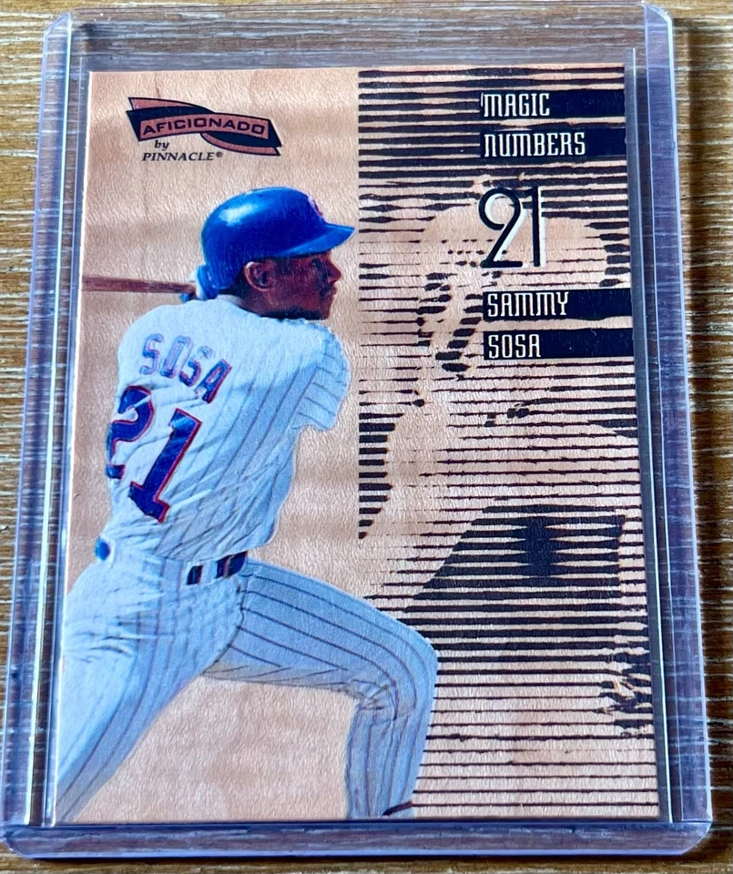 SAMMY SOSA 1996 年 Pinnacle Aficionado 魔术数字木纹! 芝加哥立方体! — 第 1/1 张图片