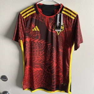 Adidas Seattle Sounders FC Bruce Lee Soccer Jersey Womens M Black Red HU1380 - Picture 1 of 14
